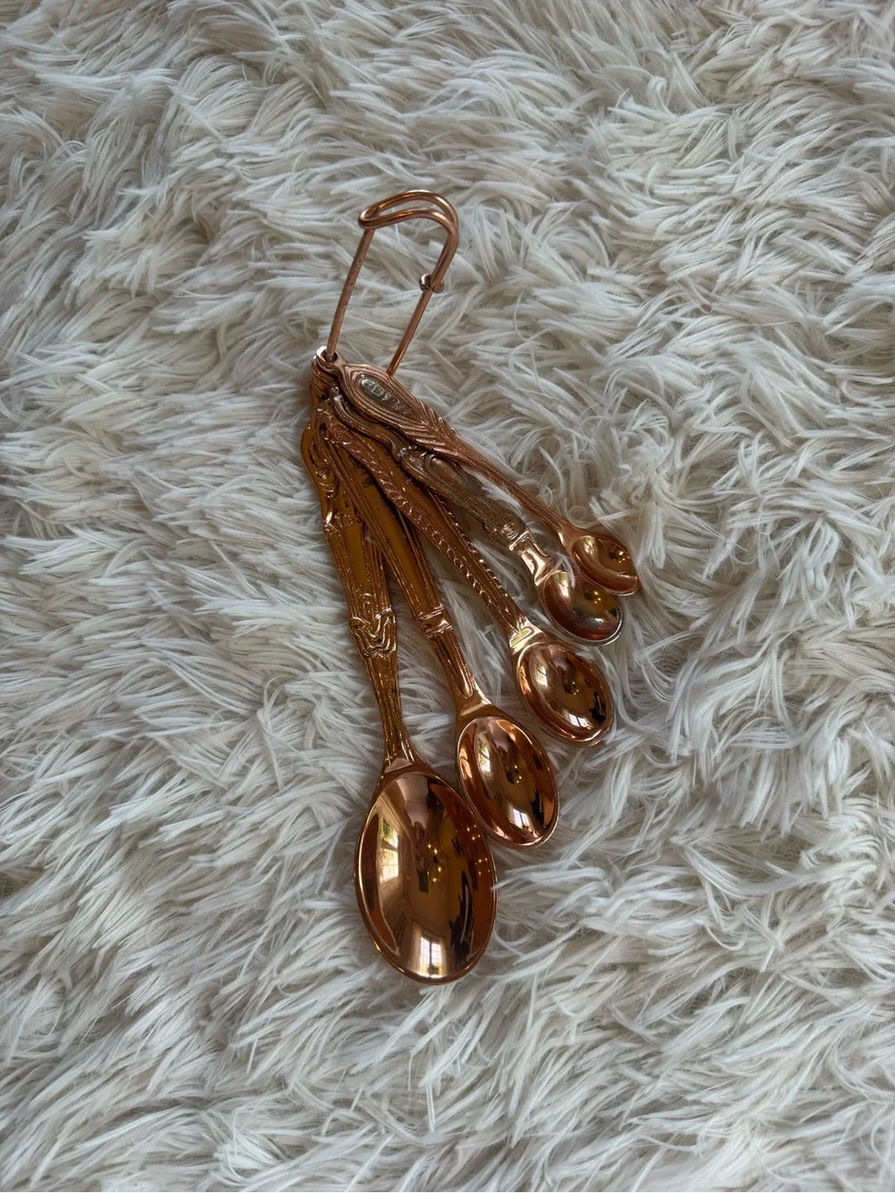 Retired Anthropologie Copper Ornate Measuring Spoon Set